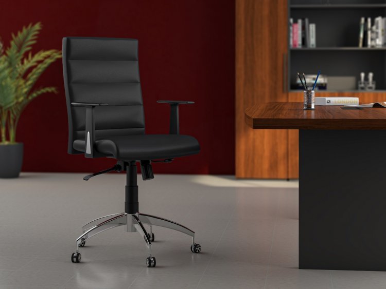 Interwood Aeon Office Chair in Black Leatherette